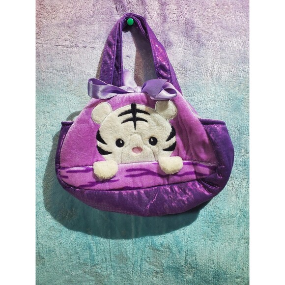 Purple Aurora Holographic Panda Plush Animal Tigger Blue Stuffed Carrier Bag - Picture 1 of 11